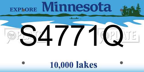 S4771Q Minnesota License Plate