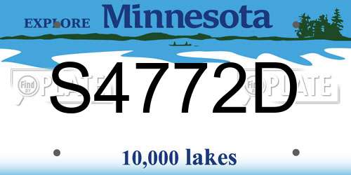 S4772D Minnesota License Plate