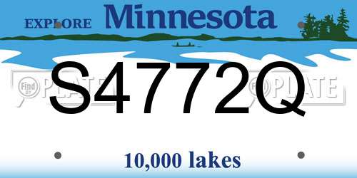 S4772Q Minnesota License Plate