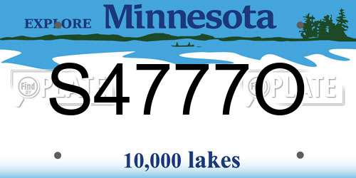 S4777O Minnesota License Plate
