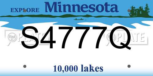 S4777Q Minnesota License Plate
