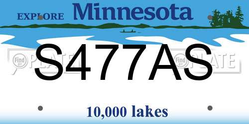S477AS Minnesota License Plate