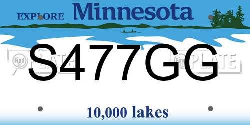 S477GG Minnesota License Plate