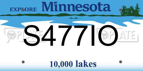 S477IO Minnesota License Plate