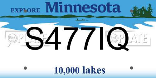 S477IQ Minnesota License Plate