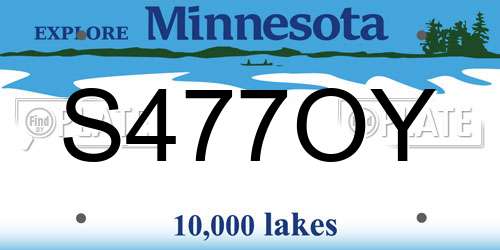 S477OY Minnesota License Plate