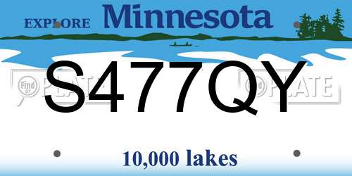 S477QY Minnesota License Plate