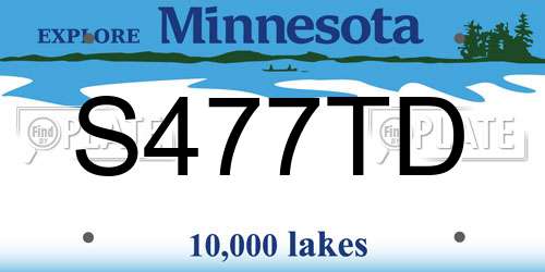 S477TD Minnesota License Plate