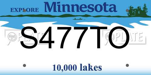 S477TO Minnesota License Plate