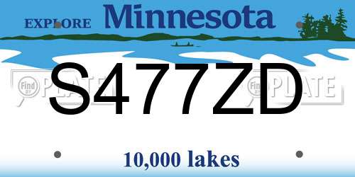S477ZD Minnesota License Plate