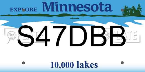 S47DBB Minnesota License Plate