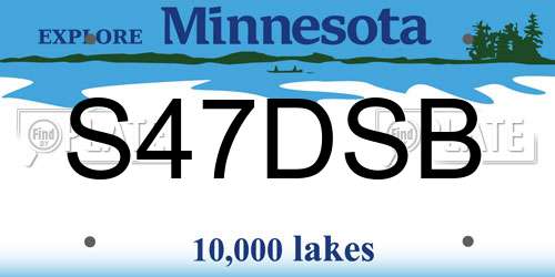 S47DSB Minnesota License Plate