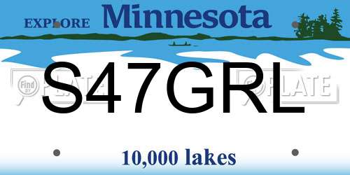 S47GRL Minnesota License Plate