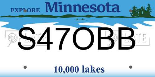 S47OBB Minnesota License Plate