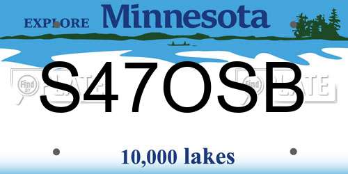 S47OSB Minnesota License Plate
