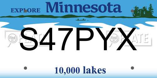 S47PYX Minnesota License Plate