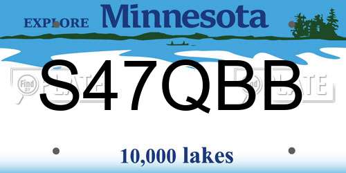 S47QBB Minnesota License Plate