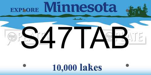 S47TAB Minnesota License Plate