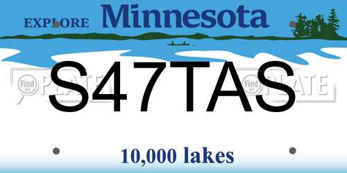 S47TAS Minnesota License Plate