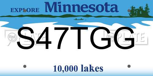 S47TGG Minnesota License Plate