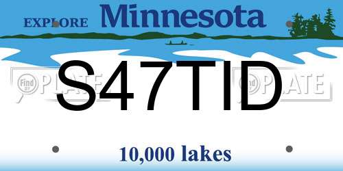S47TID Minnesota License Plate