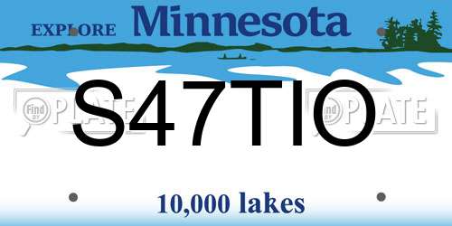 S47TIO Minnesota License Plate