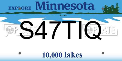S47TIQ Minnesota License Plate