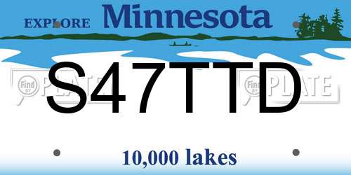 S47TTD Minnesota License Plate