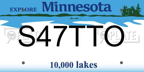 S47TTO Minnesota License Plate