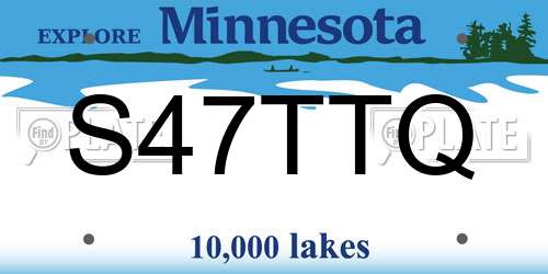 S47TTQ Minnesota License Plate