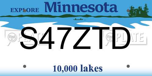 S47ZTD Minnesota License Plate
