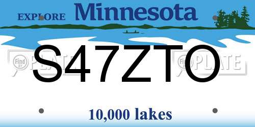 S47ZTO Minnesota License Plate