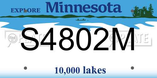 S4802M Minnesota License Plate