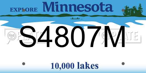 S4807M Minnesota License Plate