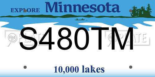 S480TM Minnesota License Plate