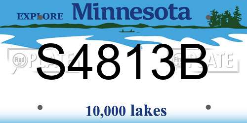 S4813B Minnesota License Plate