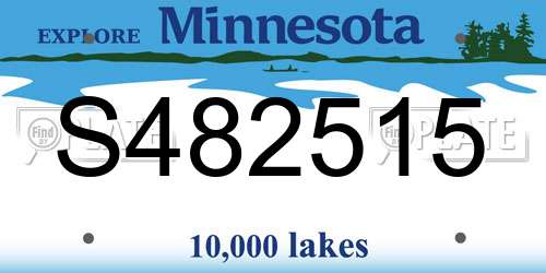 S482515 Minnesota License Plate