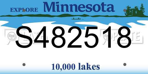 S482518 Minnesota License Plate