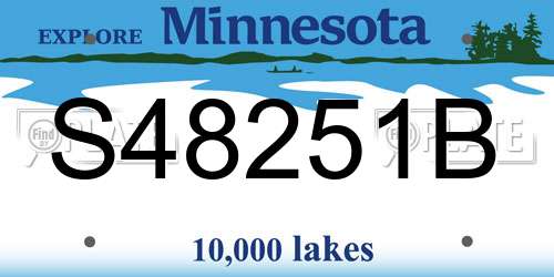 S48251B Minnesota License Plate