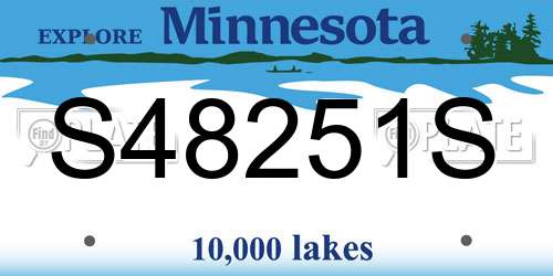 S48251S Minnesota License Plate