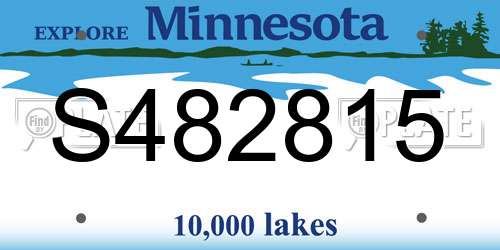S482815 Minnesota License Plate