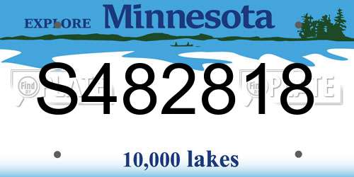 S482818 Minnesota License Plate
