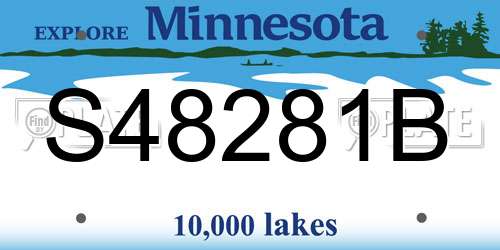 S48281B Minnesota License Plate