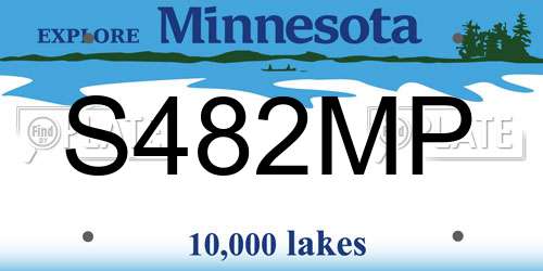 S482MP Minnesota License Plate