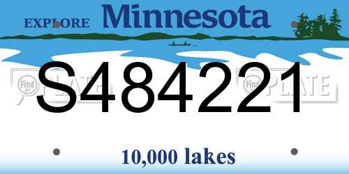 S484221 Minnesota License Plate
