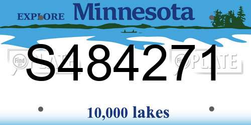 S484271 Minnesota License Plate