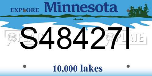 S48427I Minnesota License Plate