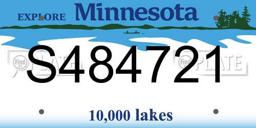 S484721 Minnesota License Plate