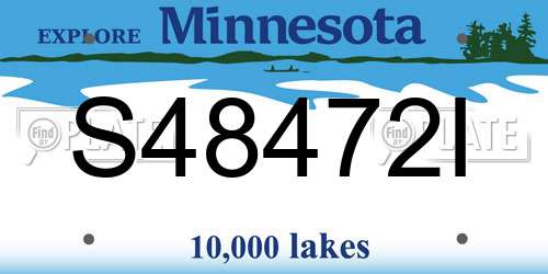 S48472I Minnesota License Plate