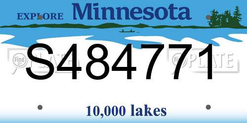 S484771 Minnesota License Plate